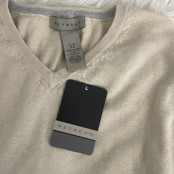 Retreat mens 100% cotton sweater v neck size large or 44 - Picture 3 of 3